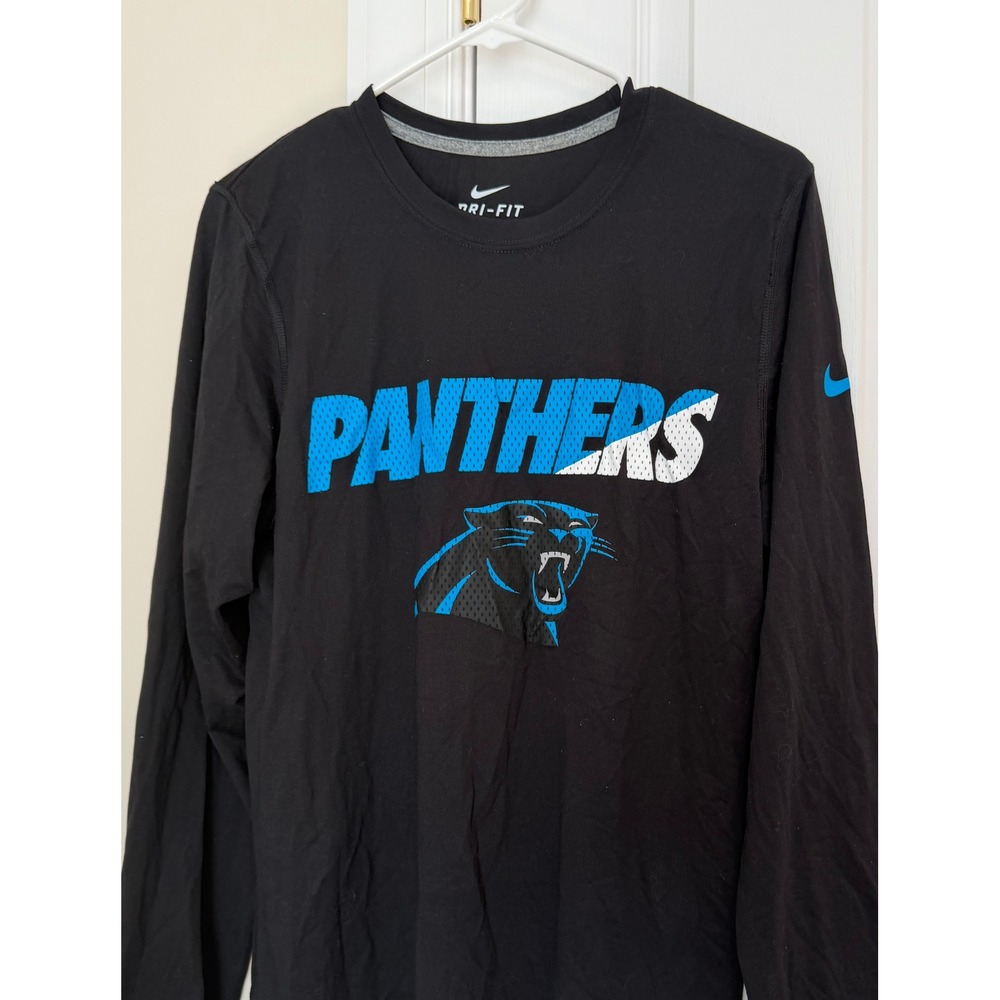 Nike Carolina Panthers Dri-FIT Mens Long Sleeve Shirt Black Small NFL